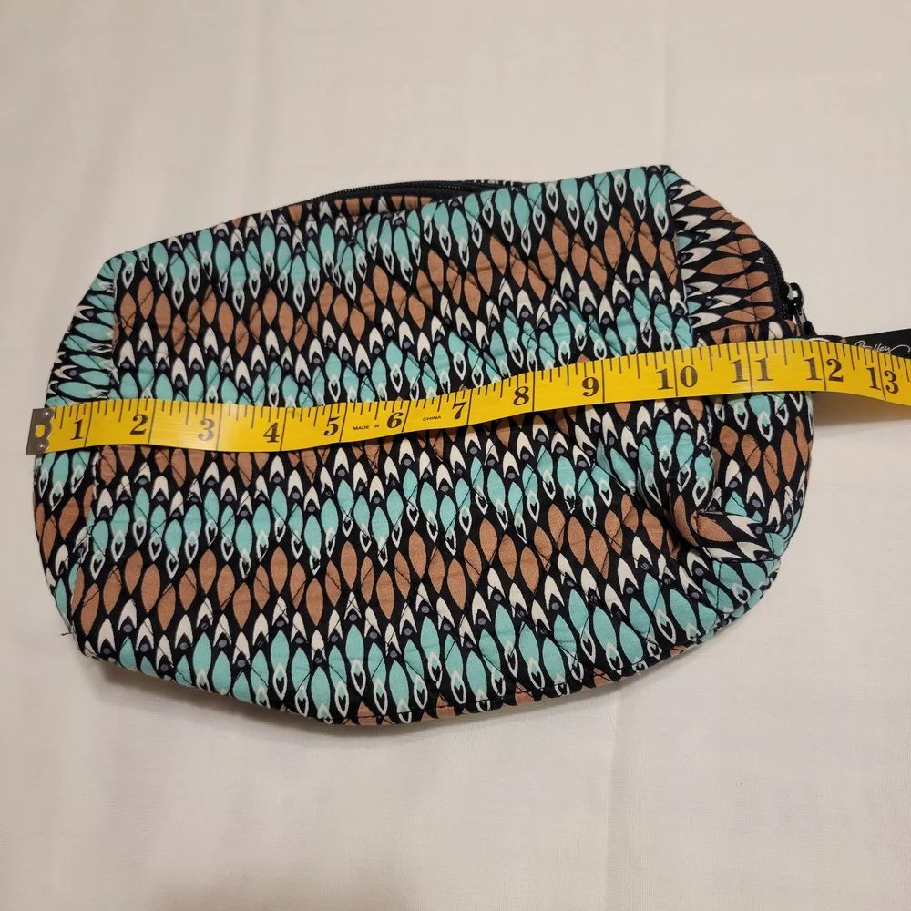 Vera Bradley Teal and Brown Cosmetic Bag